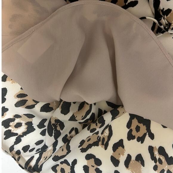 Y2K Socialite Women Babydoll Cami Top L Animal Print Lingerie‎ Lined Lace Trim - Picture 6 of 8